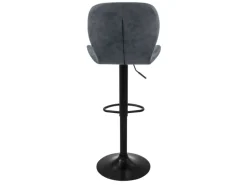 ML-Design Barhocker 2Er Set aus Kunstleder Anthrazit mit Rückenlehne Fußstütze