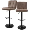 ML-Design Barhocker Set 2 Kunstleder Braun Gepolsterter Barstuhl mit Rückenlehne