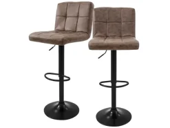 ML-Design Barhocker Set 2 Kunstleder Braun Gepolsterter Barstuhl mit Rückenlehne