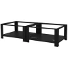 ML-Design Doppel Waschmaschinen Untergestell 2 Ablagen Schwarz 128x54 cm Stahl