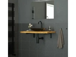 ML-Design 2Er Set Wandkonsole Winkel L-Form für Waschtisch 300x150 mm Schwarz
