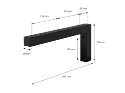 ML-Design 2Er Set Wandkonsole Winkel L-Form für Waschtisch 300x150 mm Schwarz
