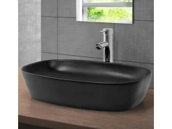 ML-Design Waschbecken aus Keramik Schwarz 605x385x140 mm Abgerundeten Ecken