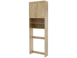 ML-Design Waschmaschinenschrank mit 2 Türen 2 Offenen Fächern Eichenoptik