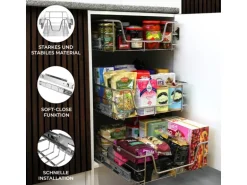 Monstershop 2 x Ausziehbare Küchenschublade Für 50cm Breite Schränke