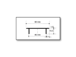 MS Beschläge Lüftungsgitter 60 x 800 mm Alu Silber F1 Eloxiert Belüftungsgitter