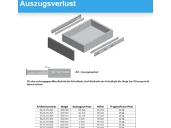 MS Beschläge Schubladenauszug 1 Paar SoftClose 550 mm 30 KG Schiene