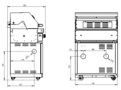 MyOutdoorKitchen Freistehender Gasgrill mit 4 Brennern und Infrarotbrenner Stainless Collection