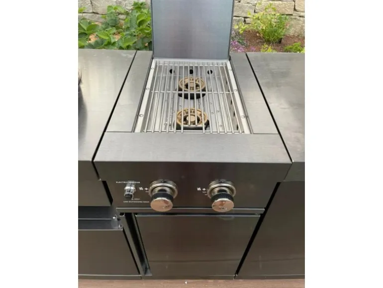 MyOutdoorKitchen Modul mit Doppel Seitenbrenner Black Collection