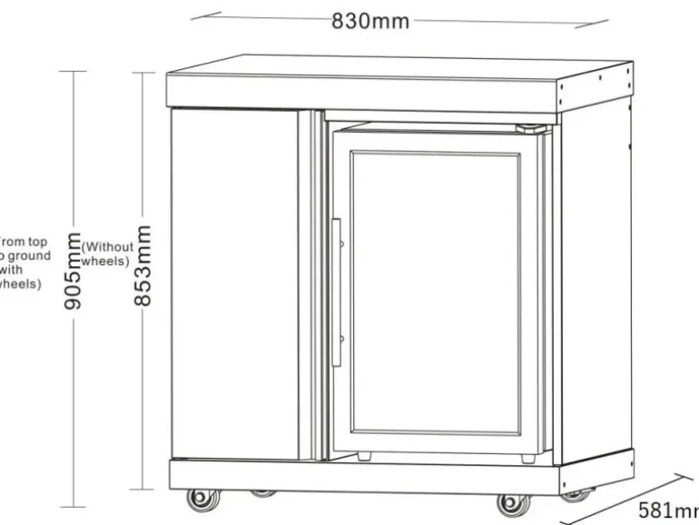 MyOutdoorKitchen Modul mit Kühlschrank und Aufbewahrungsschrank Stainless Collection