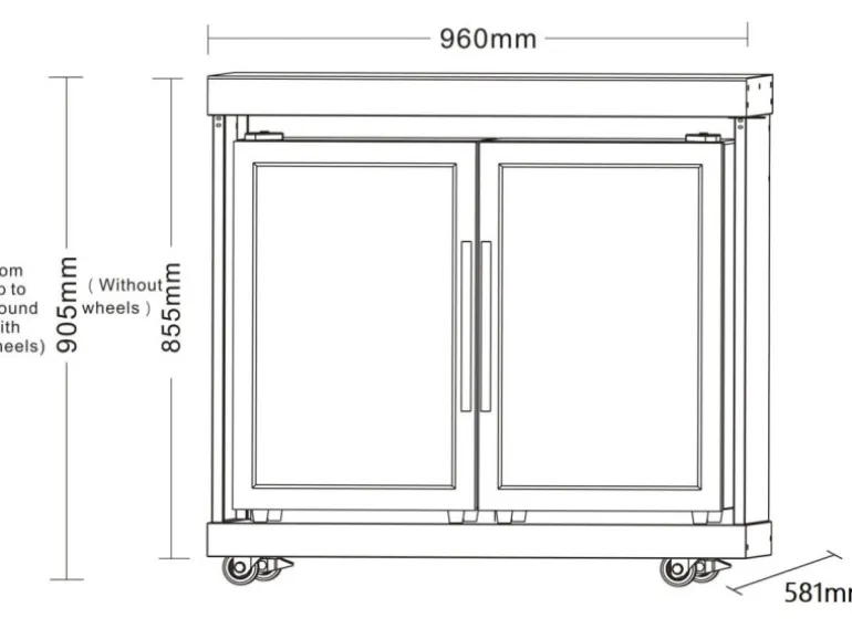 MyOutdoorKitchen Zweitüriger Modul-Kühlschrank Stainless Collection