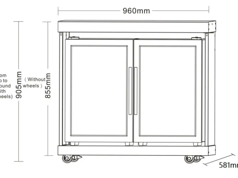 MyOutdoorKitchen Zweitüriger Modul-Kühlschrank Black Collection
