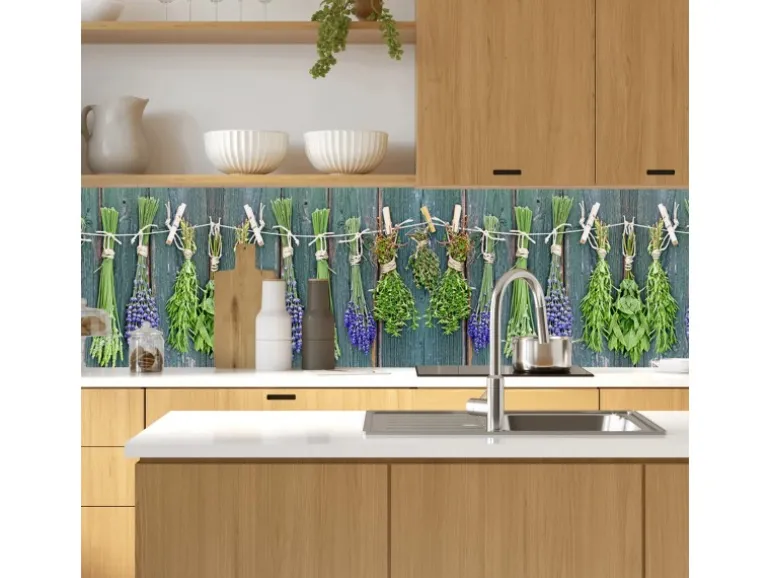 MySpotti Küchenrückwand Profix Cucina Kräuter Provence 160 x 60 cm Grün-Lila
