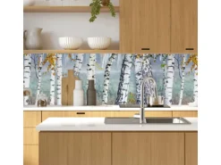 MySpotti Küchenrückwand Profix Cucina Birkenwald 100 x 60 cm Birke-Weiß