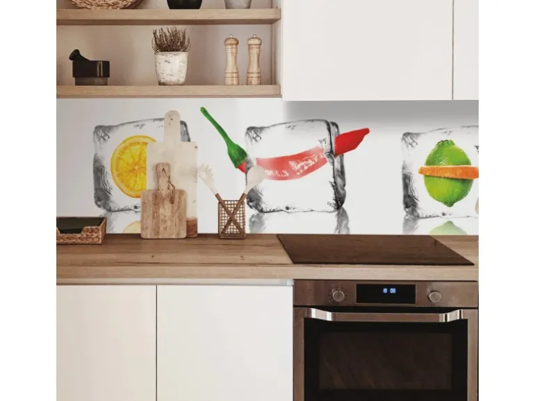 MySpotti Küchenrückwand Profix Cucina Eisfrüchte 210 x 60 cm Kristallklar