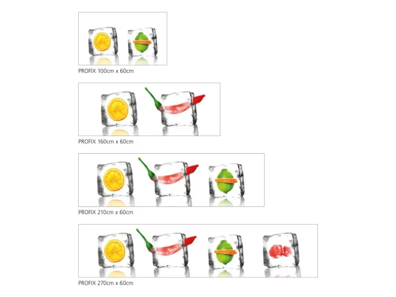 MySpotti Küchenrückwand Profix Cucina Eisfrüchte 210 x 60 cm Kristallklar