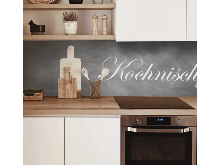 MySpotti Küchenrückwand Profix Cucina Kochnische 160 x 60 cm Grau-Weiß