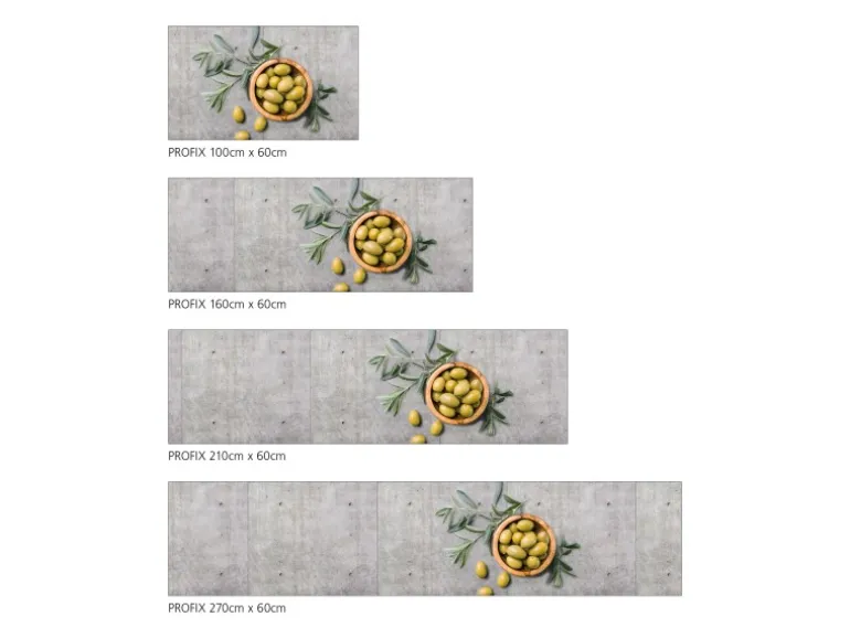 MySpotti Küchenrückwand Profix Cucina Olive und Concrete 210 x 60 cm Olivengrün