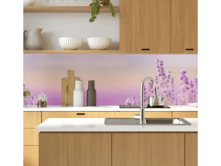 MySpotti Küchenrückwand Profix Cucina Lavendelfeld 270 x 60 cm Lila