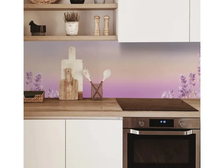 MySpotti Küchenrückwand Profix Cucina Lavendelfeld 270 x 60 cm Lila