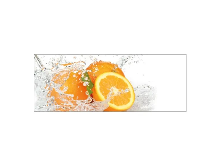 MySpotti Küchenrückwand Profix Cucina Aqua Orange 160 x 60 cm Weiß-Orange