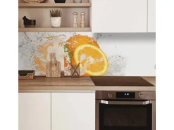 MySpotti Küchenrückwand Profix Cucina Aqua Orange 160 x 60 cm Weiß-Orange