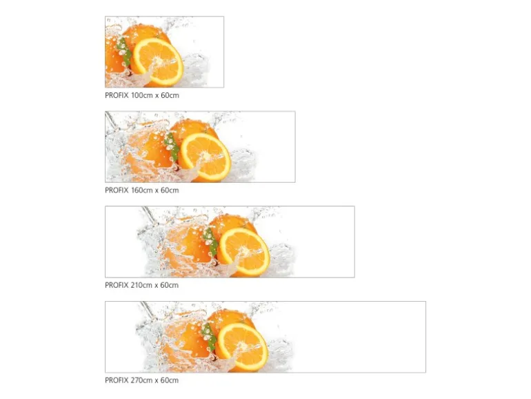 MySpotti Küchenrückwand Profix Cucina Aqua Orange 160 x 60 cm Weiß-Orange