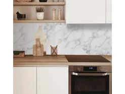 MySpotti Küchenrückwand Profix Cucina Patricia 100 x 60 cm Weiß-Marmoriert