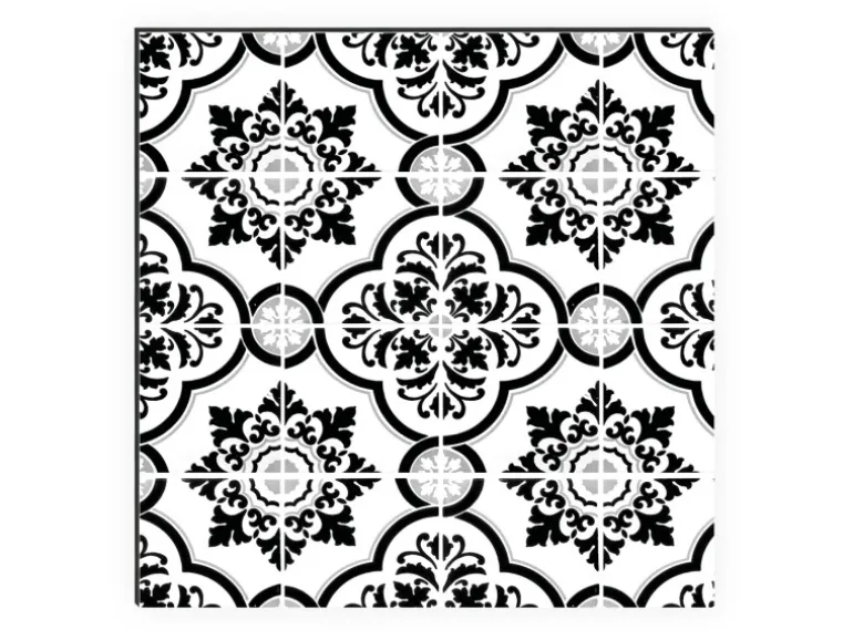 MySpotti Küchenrückwand Profix Cucina Elena Fliesen 160 x 60 cm Weiß-Schwarz