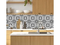 MySpotti Küchenrückwand Profix Cucina Elena Fliesen 160 x 60 cm Weiß-Schwarz
