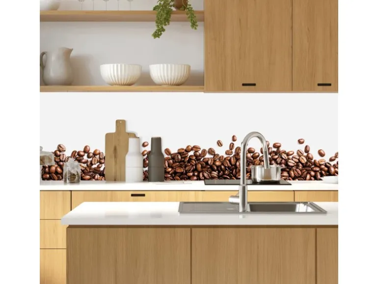 MySpotti Küchenrückwand Profix Cucina Mr. Beans 100 x 60 cm Braun-Weiß