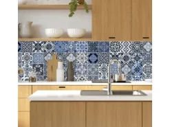 MySpotti Küchenrückwand Profix Cucina Stefano 100 x 60 cm Blau-Weiß