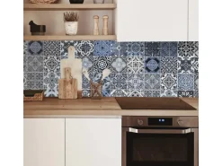 MySpotti Küchenrückwand Profix Cucina Stefano 100 x 60 cm Blau-Weiß