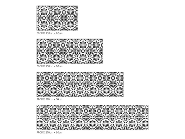 MySpotti Küchenrückwand Profix Cucina Elena Fliese 270 x 60 cm Schwarz-Weiß