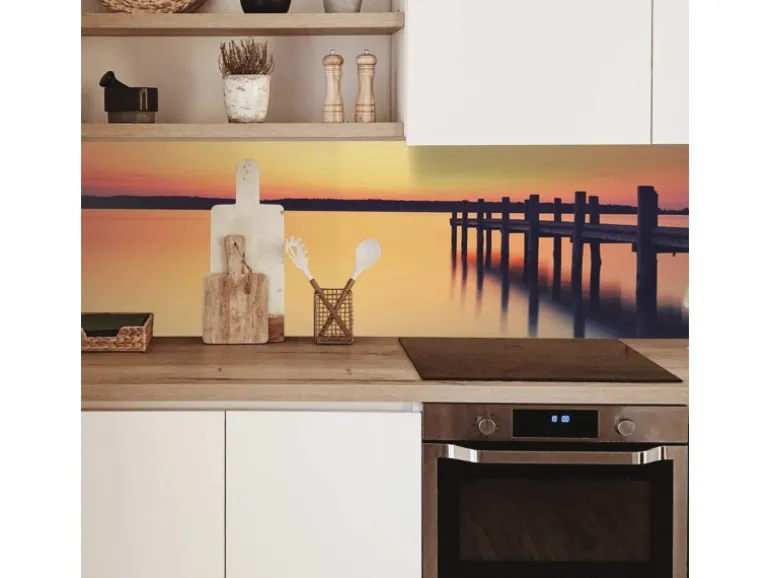 MySpotti Küchenrückwand Profix Cucina Seepanorama 270 x 60 cm Abendstimmung