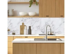 MySpotti Küchenrückwand Profix Cucina Patricia 210 x 60 cm Weiß-Marmoriert