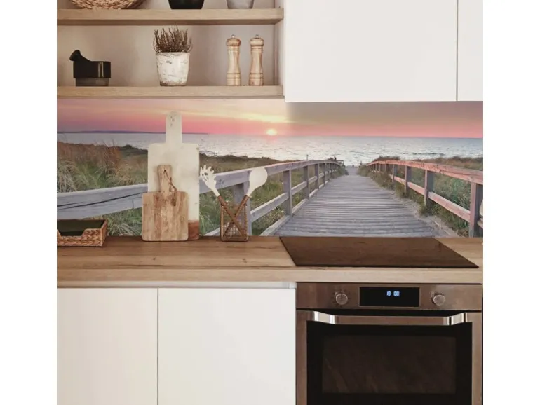 MySpotti Küchenrückwand Profix Cucina Ostseestrand 160 x 60 cm Pastel Pink