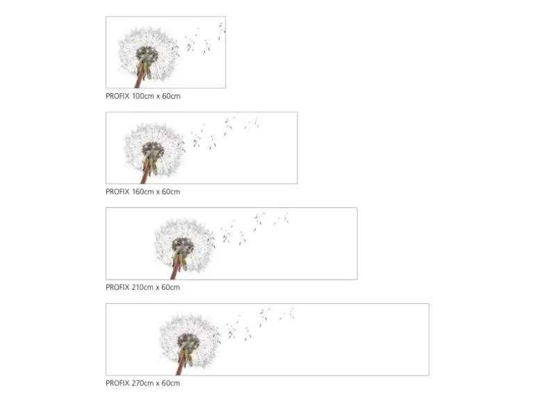 MySpotti Küchenrückwand Profix Cucina Dandelion 270 x 60 cm Weiß-Grau