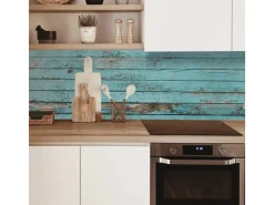 MySpotti Küchenrückwand Profix Cucina Ernest Holz 270 x 60 cm Cyan
