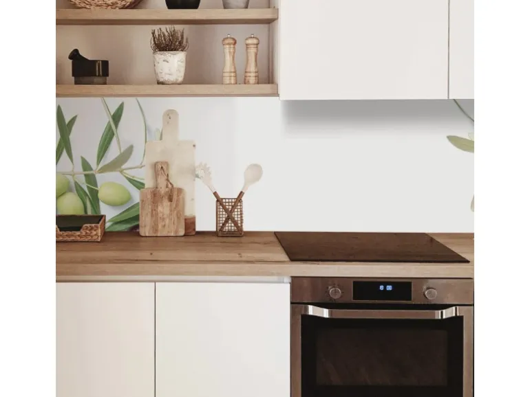 MySpotti Küchenrückwand Profix Cucina Olivenzweig 100 x 60 cm Olivgrün