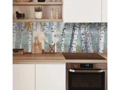 MySpotti Küchenrückwand Profix Cucina Birkenwald 210 x 60 cm Birke-Weiß