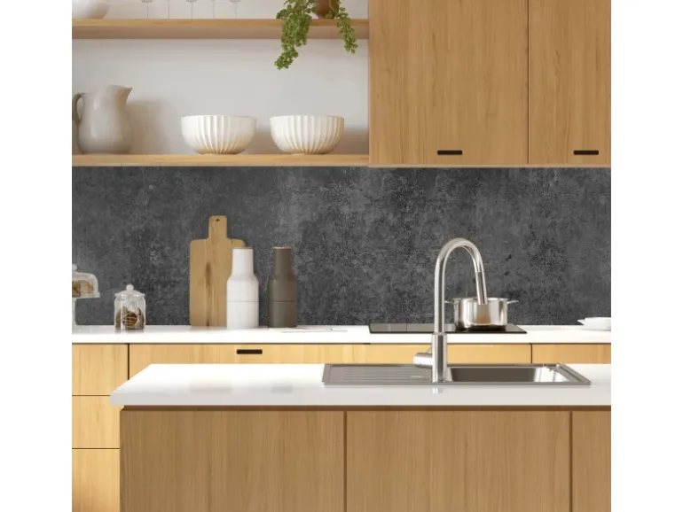 MySpotti Küchenrückwand Profix Cucina Concrete Black 100 x 60 cm Grau-Schwarz