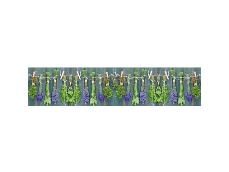 MySpotti Küchenrückwand Profix Cucina Kräuter Provence 270 x 60 cm Grün-Blau