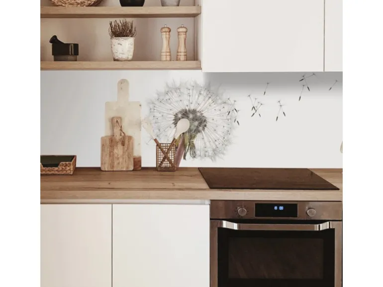 MySpotti Küchenrückwand Profix Cucina Dandelion 100 x 60 cm Weiß-Grau