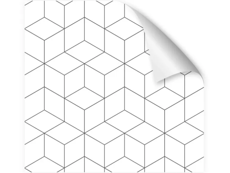 Myspotti Küchenrückwandfolie Hexagon Selbstklebend 450 cm x 60 cm Weiß
