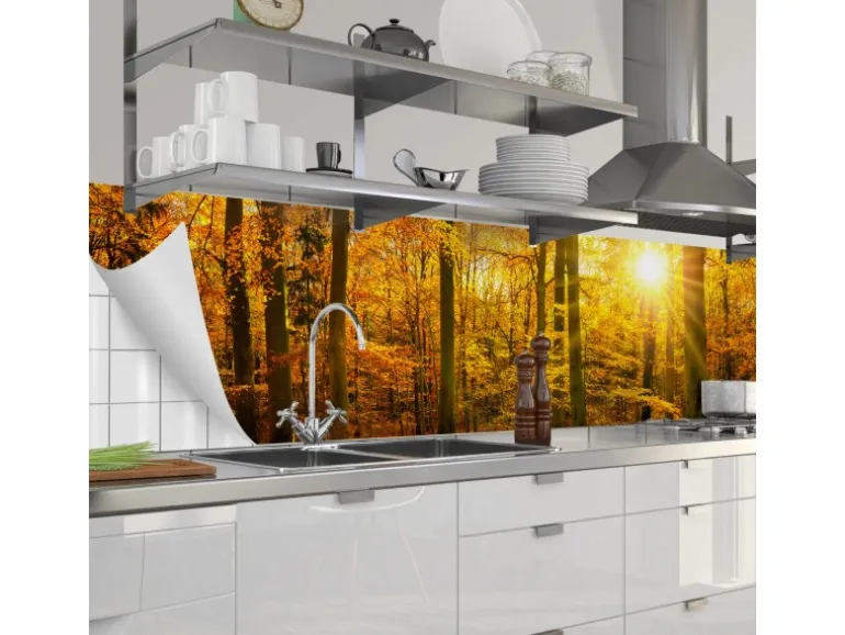 Myspotti Küchenrückwandfolie Herbstwald Selbstklebend 280 cm x 60 cm