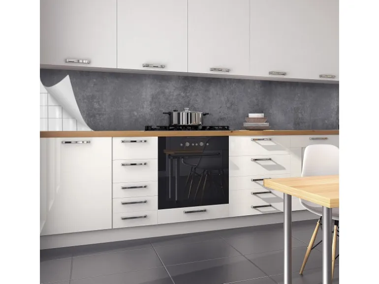 Myspotti Küchenrückwandfolie Concrete Black Selbstklebend 450 cm x 60 cm