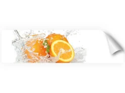 Myspotti Küchenrückwandfolie Aqua Orange Selbstklebend 220 cm x 60 cm