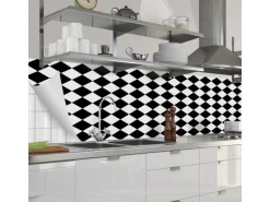 Myspotti Küchenrückwandfolie Bobby II Selbstklebend 280 cm x 60 cm Schwarz-Weiß