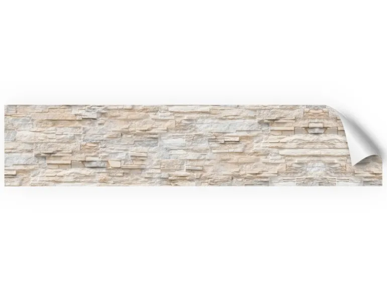 Myspotti Küchenrückwandfolie Bruchsteinwand Beige Selbstklebend 280 cm x 60 cm